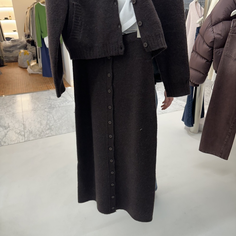 LEPI東大門直郵女裝新品真品人氣休閑熱賣時尚長裙羊毛針織LEPI長裙圖色2棕色