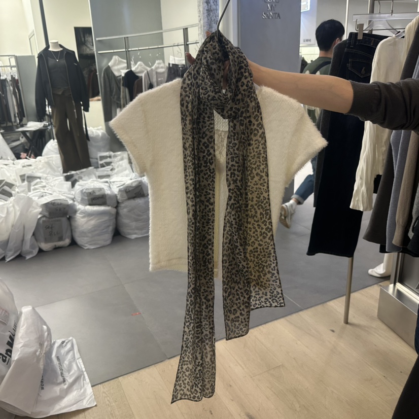 SHOP POSTER東大門實拍女士新品時尚真品圍巾披肩豹紋圍巾SHOP POSTER圍巾/披肩圖色1灰色