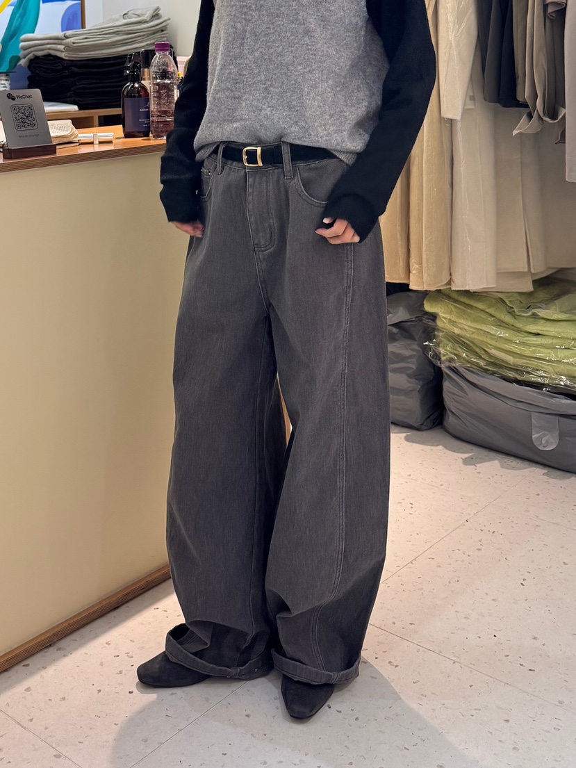 WEAUE SELVAGE東大門代購女裝新品時尚休閑褲水洗牛仔布Weave Selvage休閑褲