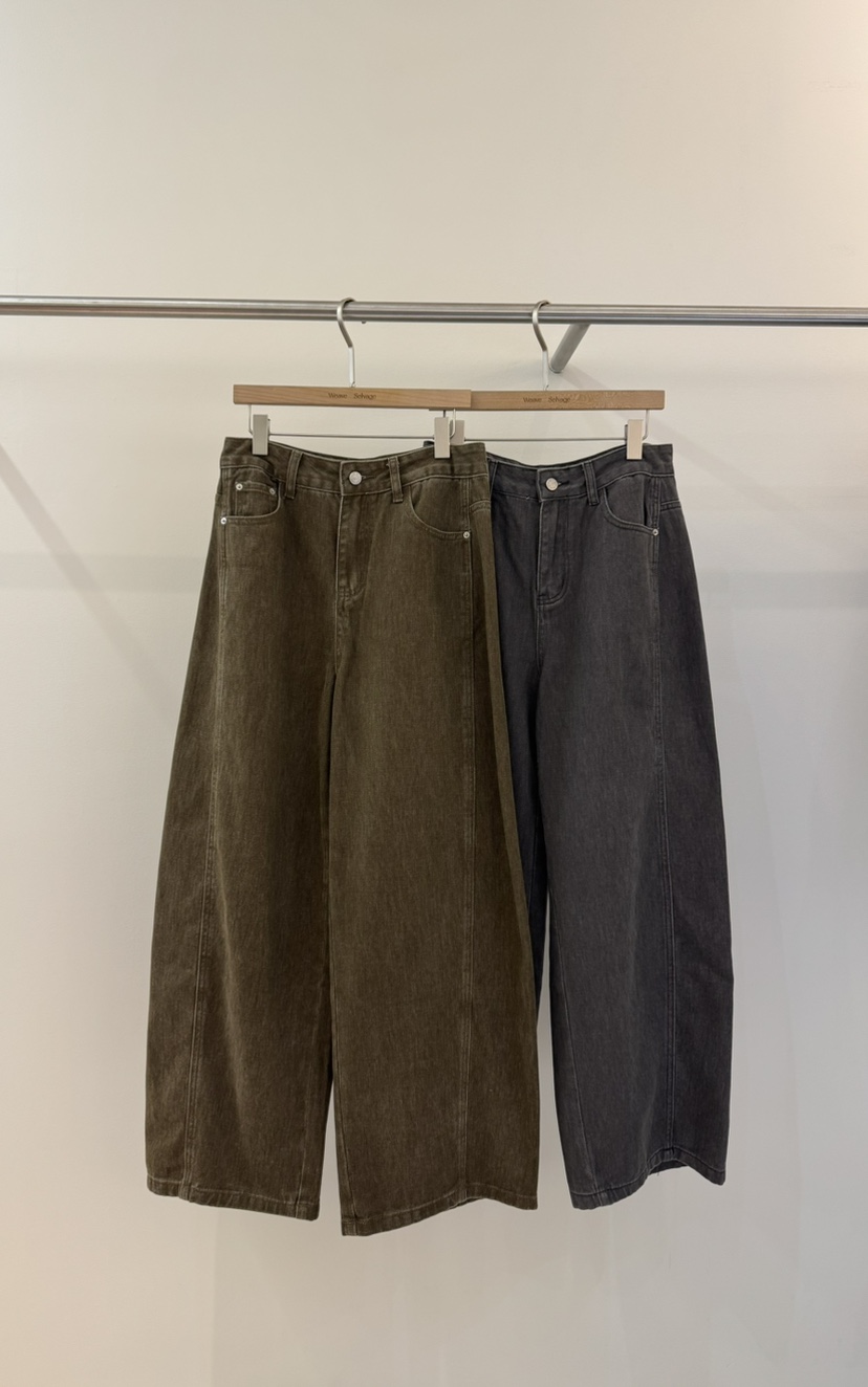 WEAUE SELVAGE東大門代購女裝新品時尚休閑褲水洗牛仔布Weave Selvage休閑褲