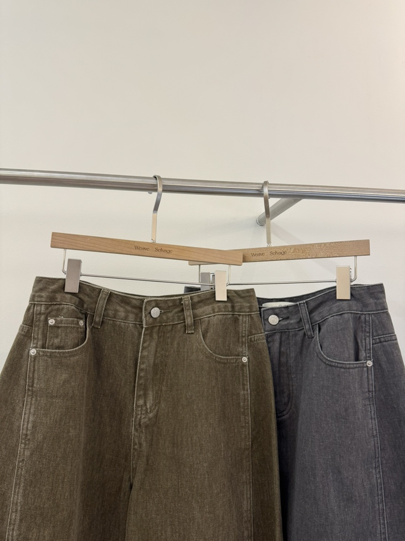 WEAUE SELVAGE東大門代購女裝新品時尚休閑褲水洗牛仔布Weave Selvage休閑褲
