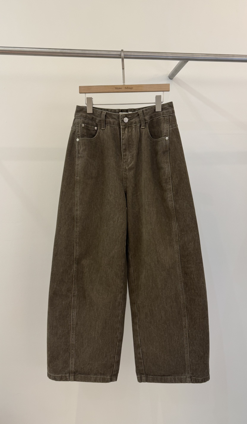 WEAUE SELVAGE東大門代購女裝新品時尚休閑褲水洗牛仔布Weave Selvage休閑褲圖色1