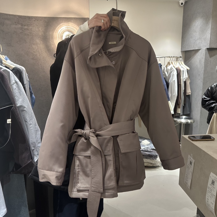 GENTLE B/LOVENTINA東大門代購女裝新款真品夾克含腰帶高領夾棉GENTLE B/LOVENTINA夾克圖色1