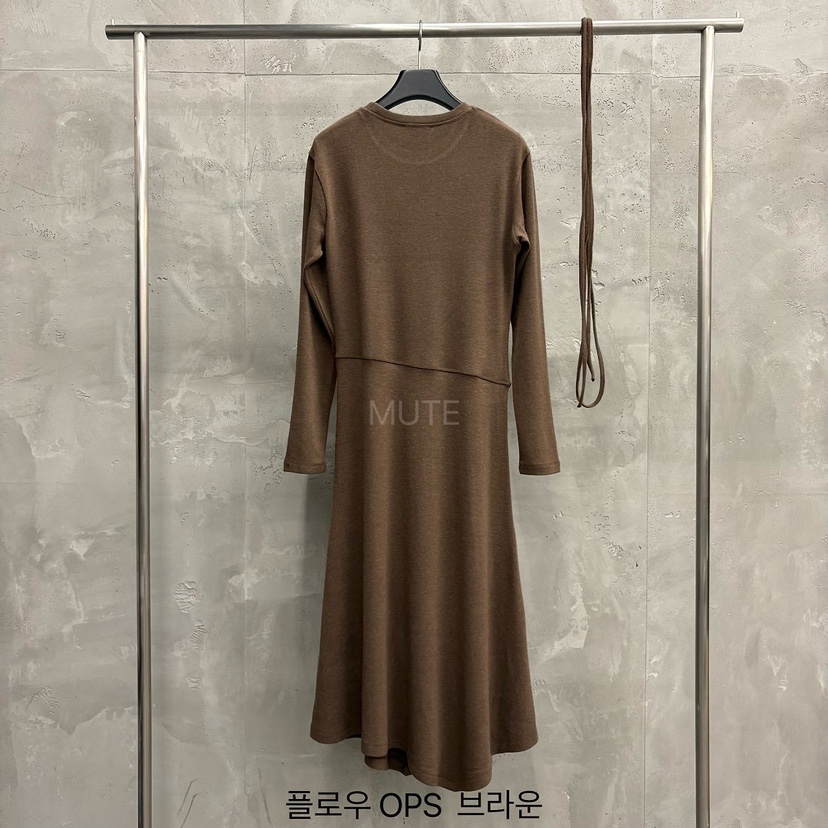 MUTE-P韓國直郵女裝新品人氣推薦時尚休閑連衣裙OPS含腰繩MUTE連衣裙