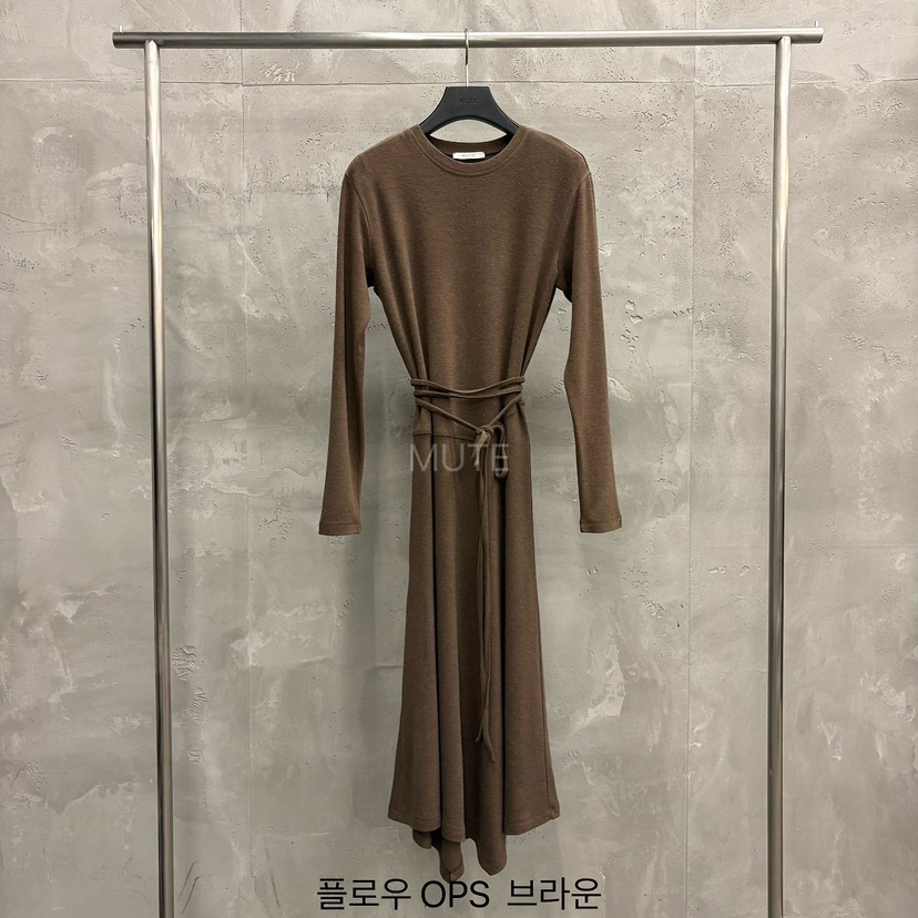 MUTE-P韓國直郵女裝新品人氣推薦時尚休閑連衣裙OPS含腰繩MUTE連衣裙圖色1
