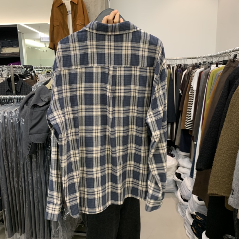 THE SECOND GROW韓國代購女士新品休閑人氣襯衫蕾絲衫格子THE SECOND GROW襯衫/蕾絲衫