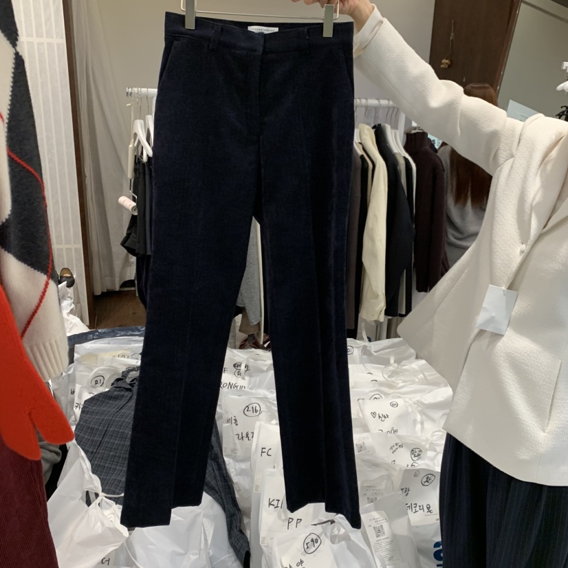 UNDERSTANDING韓國代購女裝新款休閑真品人氣熱賣休閑褲修身UNDERSTANDING休閑褲圖色2深藍色