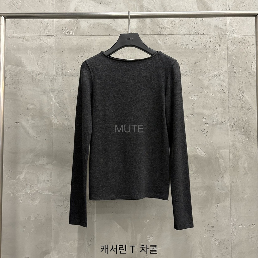 MUTE-P東大門直郵女士新款休閑推薦真品熱賣人氣長袖T恤MUTE長袖T恤圖色4墨色
