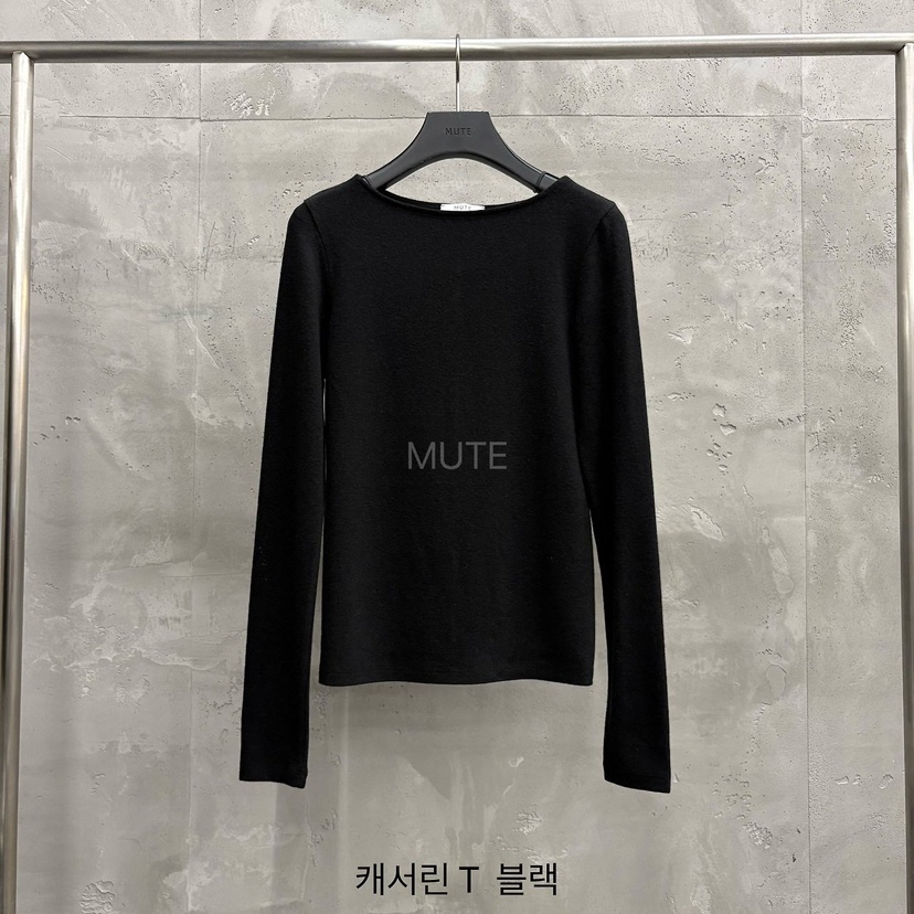 MUTE-P東大門直郵女士新款休閑推薦真品熱賣人氣長袖T恤MUTE長袖T恤圖色5黑色