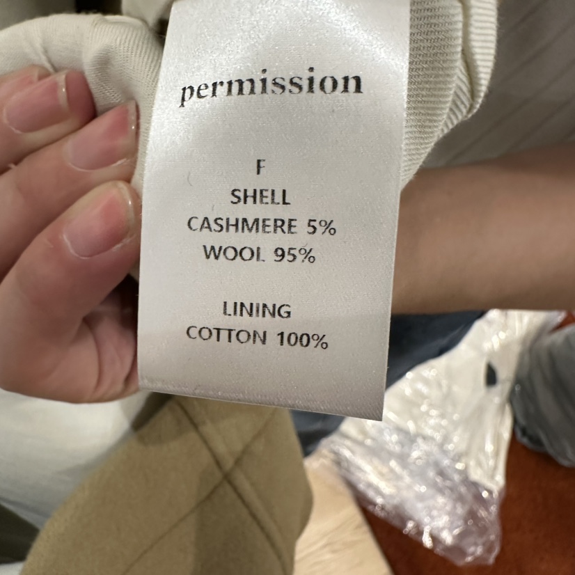 PERMISSION韓國直郵女士新款人氣休閑推薦真品中長款大衣PERMISSION中長款大衣