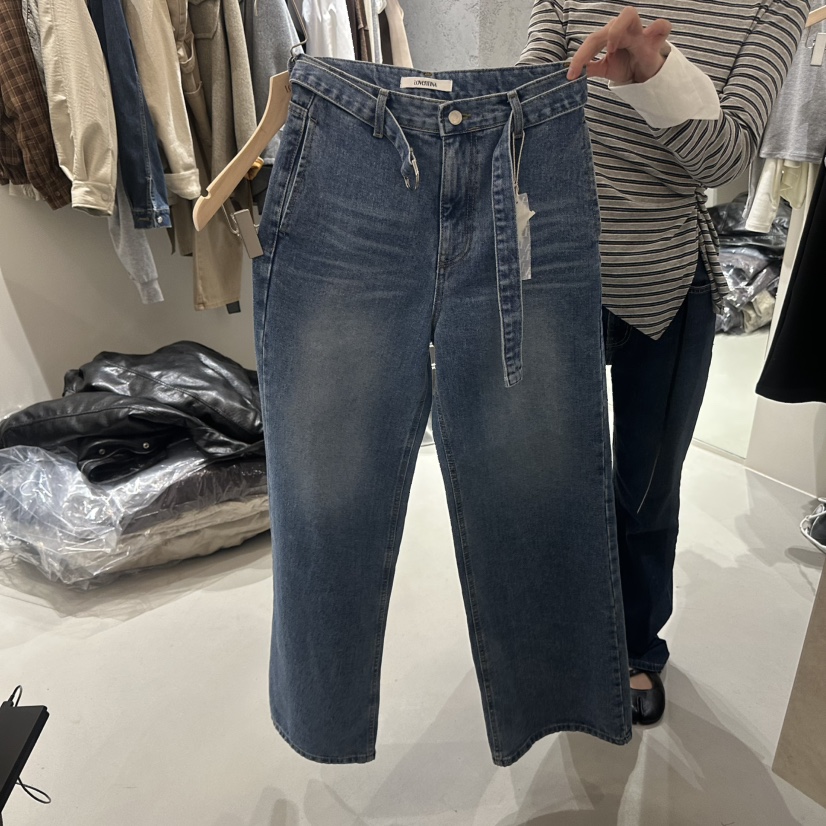 GENTLE B/LOVENTINA東大門代購女裝新款真品牛仔褲含腰帶系帶GENTLE B/LOVENTINA牛仔褲圖色1
