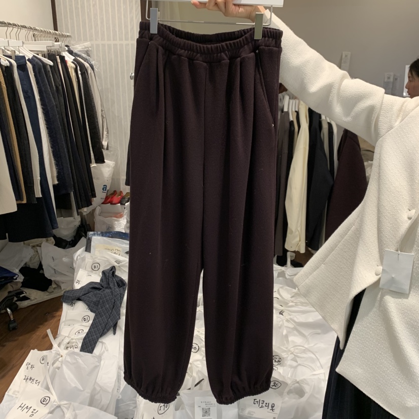 UNDERSTANDING韓國直郵女士新品人氣休閑真品休閑褲加絨束帶UNDERSTANDING休閑褲圖色1