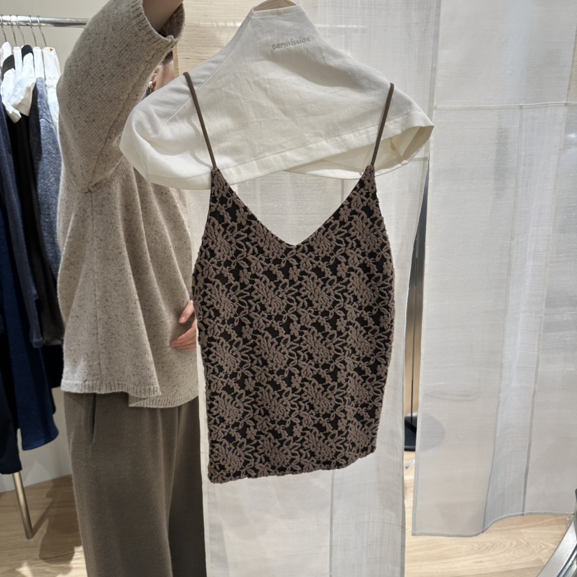 PERMISSION東大門代購女裝新品推薦真品吊帶背心絲絨無袖PERMISSION吊帶/背心圖色3