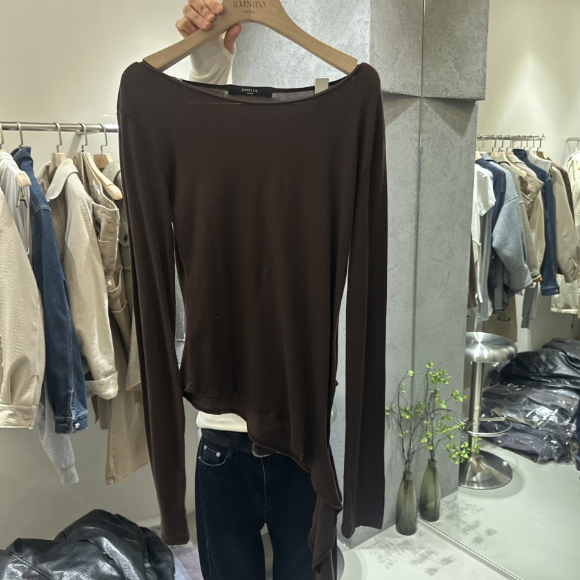 GENTLE B/LOVENTINA東大門實拍女裝新品人氣時尚長袖T恤GENTLE B/LOVENTINA長袖T恤圖色1棕色