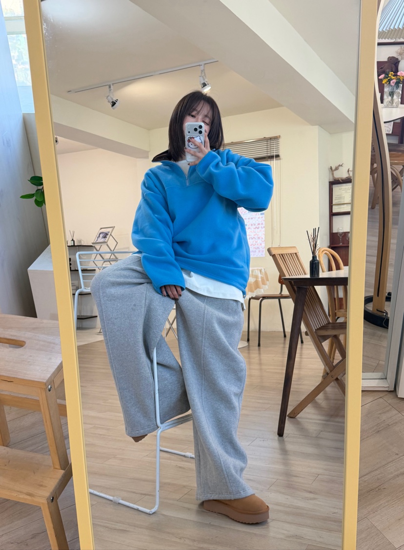 ODD FOCOUS東大門實拍女士新品推薦真品衛衣半拉鏈抓絨撞色ODD FOCOUS衛衣