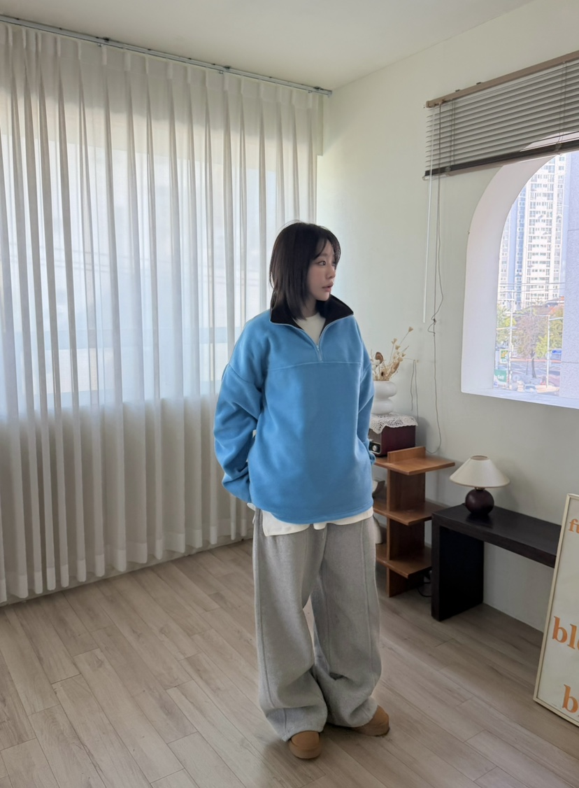 ODD FOCOUS東大門實拍女士新品推薦真品衛衣半拉鏈抓絨撞色ODD FOCOUS衛衣