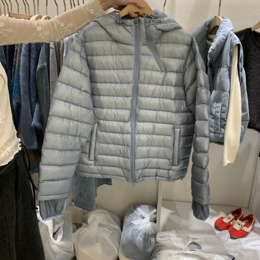 IFU HOUSE韓國代購女士新品熱賣短款羽絨服連帽衫撞色鴨絨IFU HOUSE短款羽絨服圖色2