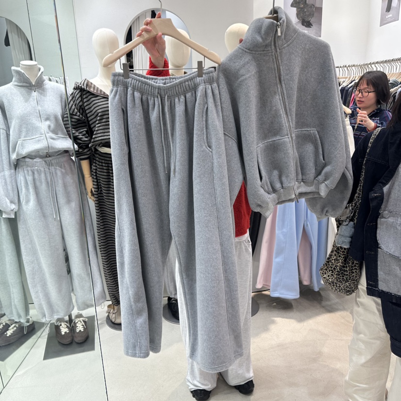 W.FATAL東大門實拍女裝新品真品熱賣休閑套裝雙面抓絨加絨W.FATAL套裝圖色3회색灰色