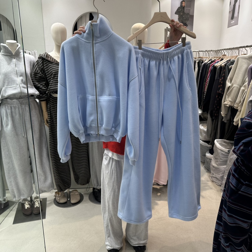 W.FATAL東大門實拍女裝新品真品熱賣休閑套裝雙面抓絨加絨W.FATAL套裝圖色7연소라天藍色