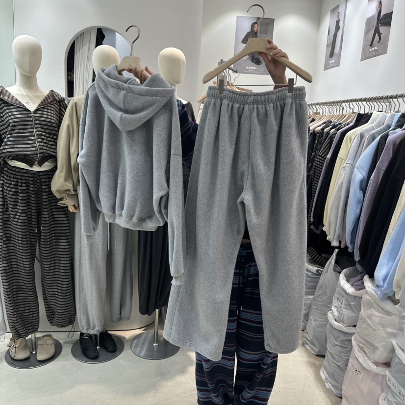 W.FATAL東大門實拍女裝新品休閑套裝雙面抓絨連帽衫加絨W.FATAL套裝
