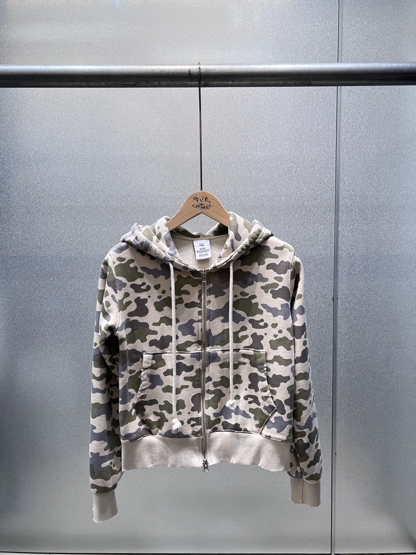 VARY COON/GVR COM.東大門實拍女士新品時尚衛衣拉鏈連帽衫連帽衫加絨迷彩VARY COON/GVR COM.衛衣圖色1米色