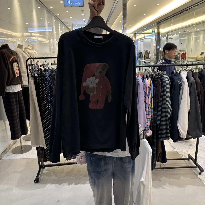 CREDITO東大門直郵女裝新品時尚推薦人氣休閑長袖T恤插肩袖CREDITO長袖T恤圖色3