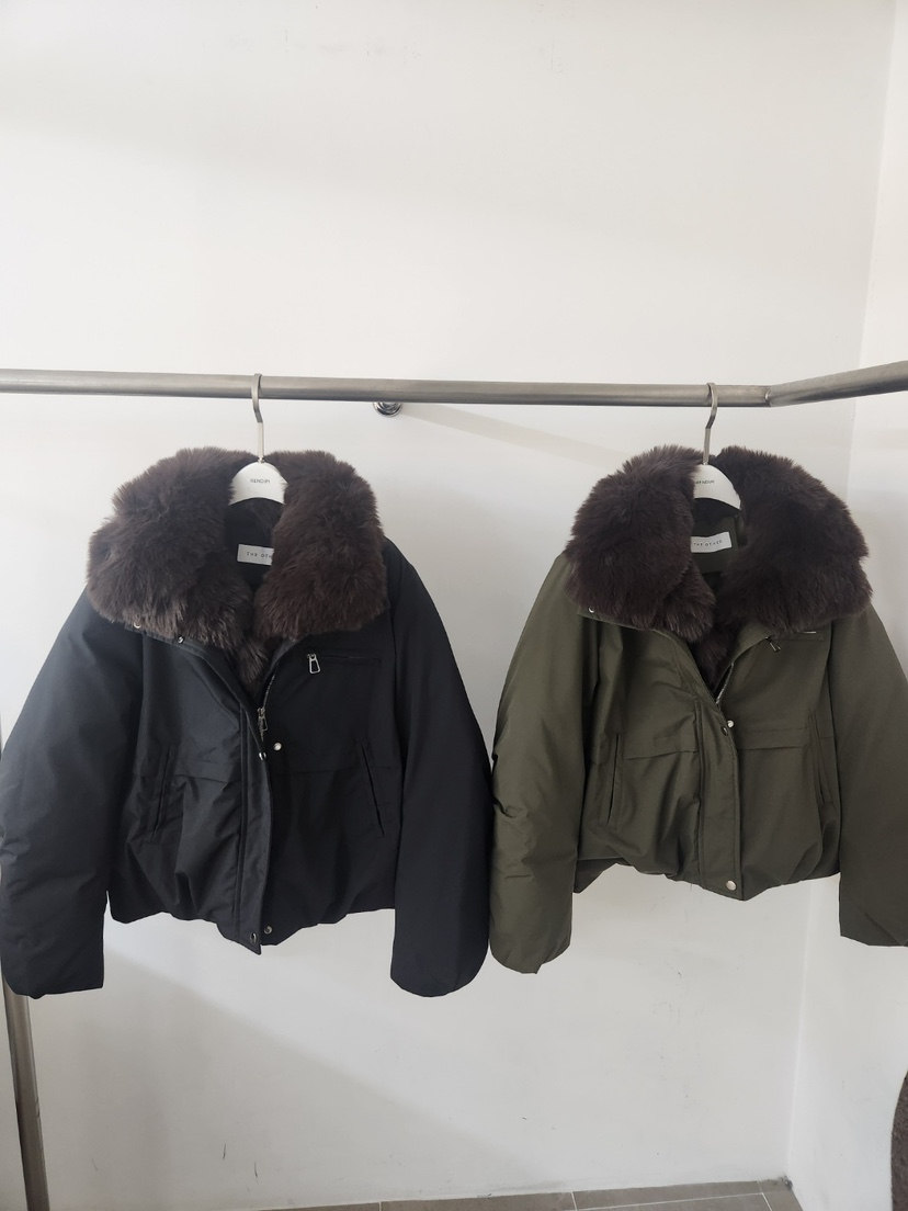 THE OTHER韓國直郵女裝新品休閑熱賣短款棉服可拆卸毛絨THE OTHER短款棉服