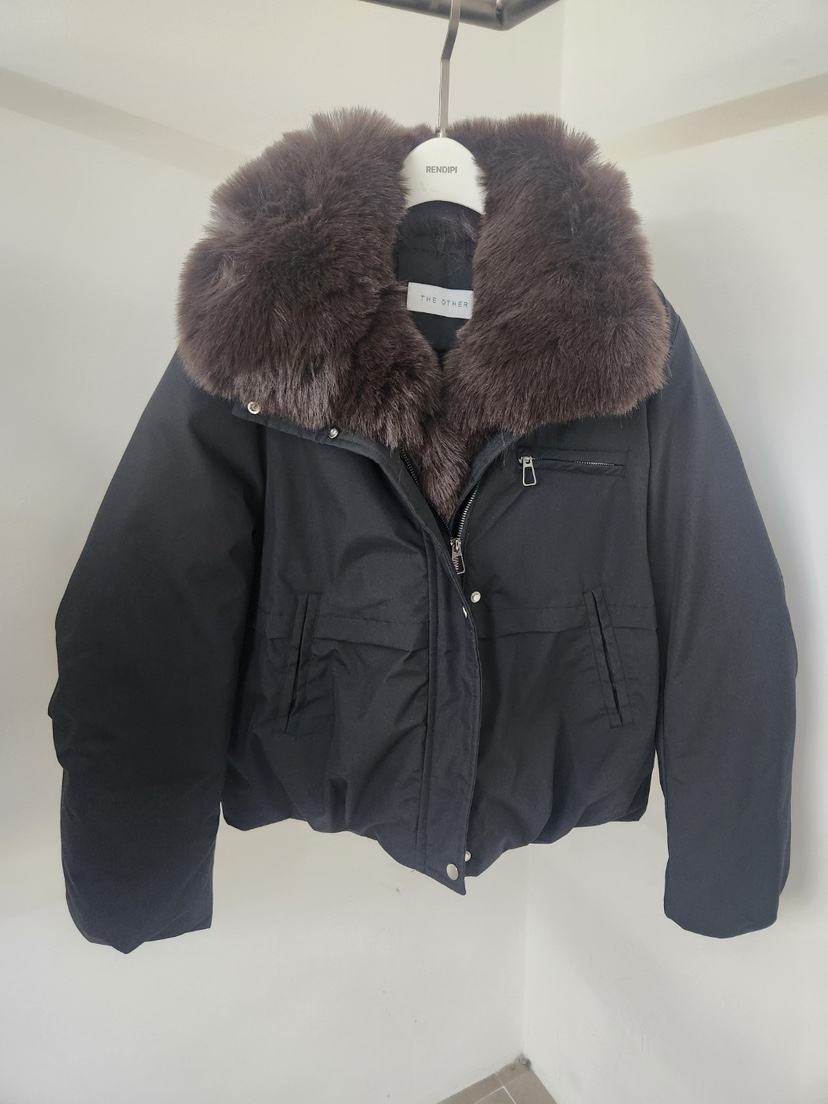 THE OTHER韓國直郵女裝新品休閑熱賣短款棉服可拆卸毛絨THE OTHER短款棉服圖色2