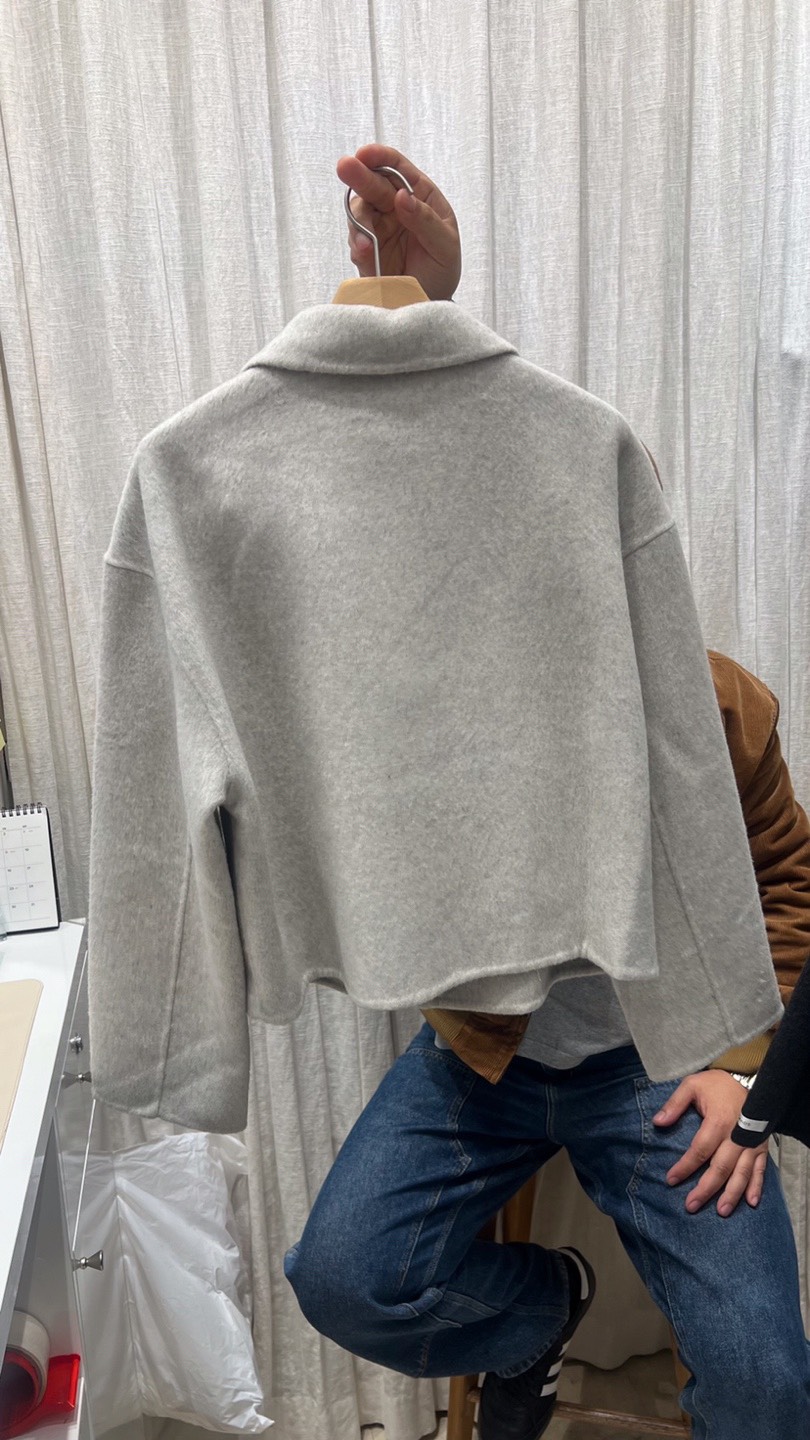 AHOY韓國直郵女裝新品人氣時尚推薦熱賣休閑短款大衣手工AHOY  CRANAE-2件起短款大衣