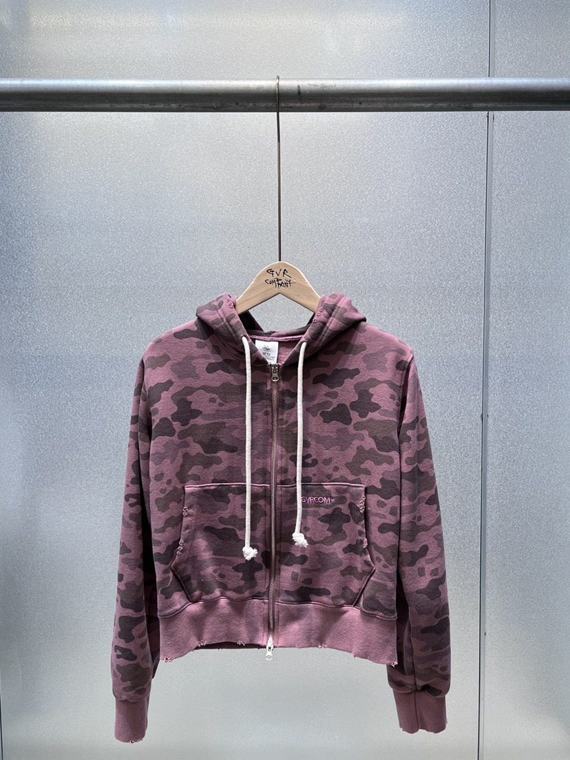 GVR COMPANY/RAWOO東大門實拍女士新款熱賣衛衣拉鏈連帽衫連帽衫加絨迷彩GVR COMPANY/RAWOO衛衣圖色3