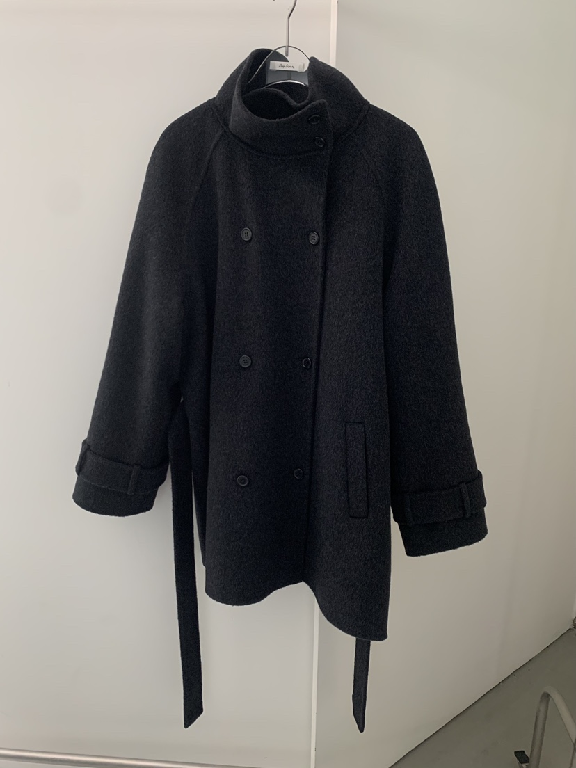 SHOP POSTER韓國代購女裝新款時尚中長款大衣含腰帶手工羊絨雙層SHOP POSTER中長款大衣圖色2