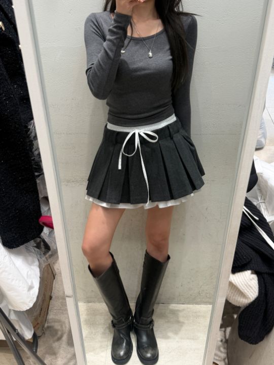 mars韓國代購女士新品休閑熱賣人氣推薦真品時尚短裙褶裙mars短裙