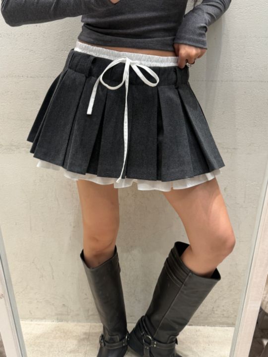 mars韓國代購女士新品休閑熱賣人氣推薦真品時尚短裙褶裙mars短裙圖色2