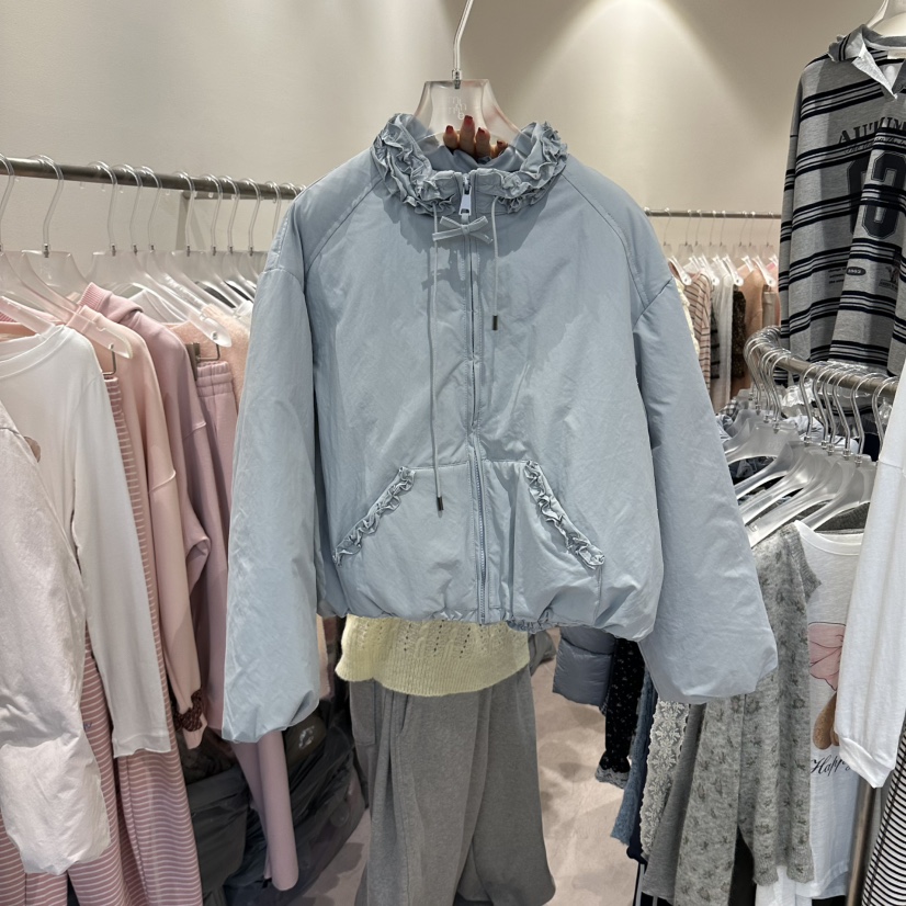 MIMME/LOOKK東大門代購女裝新款熱賣短款羽絨服褶邊鴨絨MIMME/LOOKK短款羽絨服圖色2