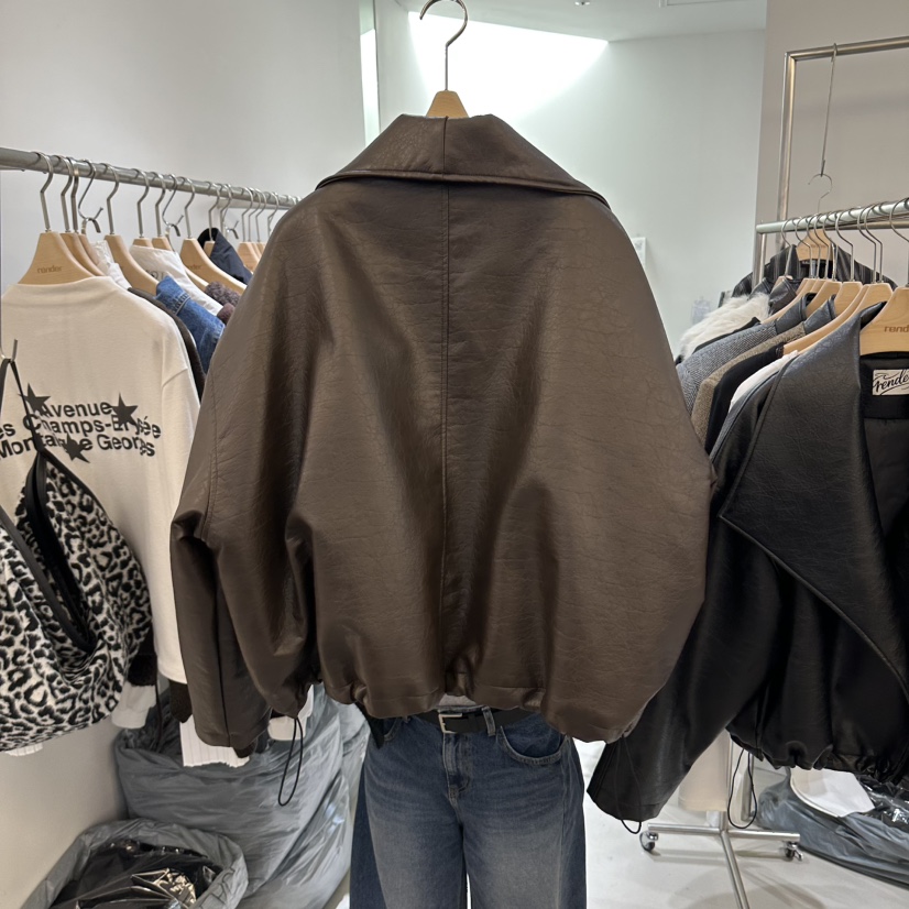 RENDER東大門直郵女裝新款休閑時尚熱賣推薦皮衣皮革絎縫RENDER皮衣
