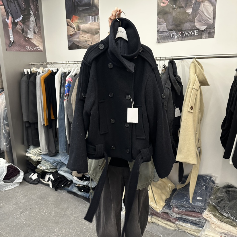 OURWAVE/OUR ROOM東大門代購女裝新品休閑短款大衣含腰帶OURWAVE/OUR ROOM短款大衣圖色3