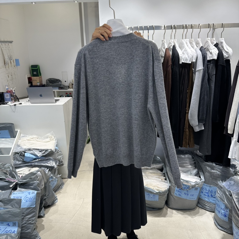RICH SISTER韓國代購女士新款休閑時尚真品開衫美利奴羊毛RICH SISTER開衫