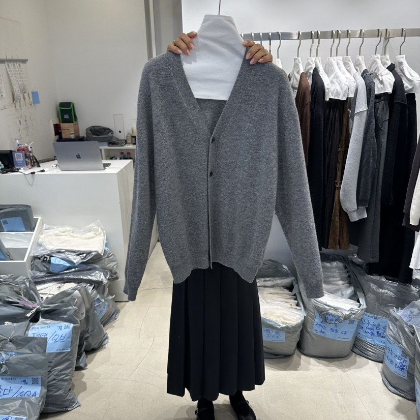 RICH SISTER韓國代購女士新款休閑時尚真品開衫美利奴羊毛RICH SISTER開衫圖色1