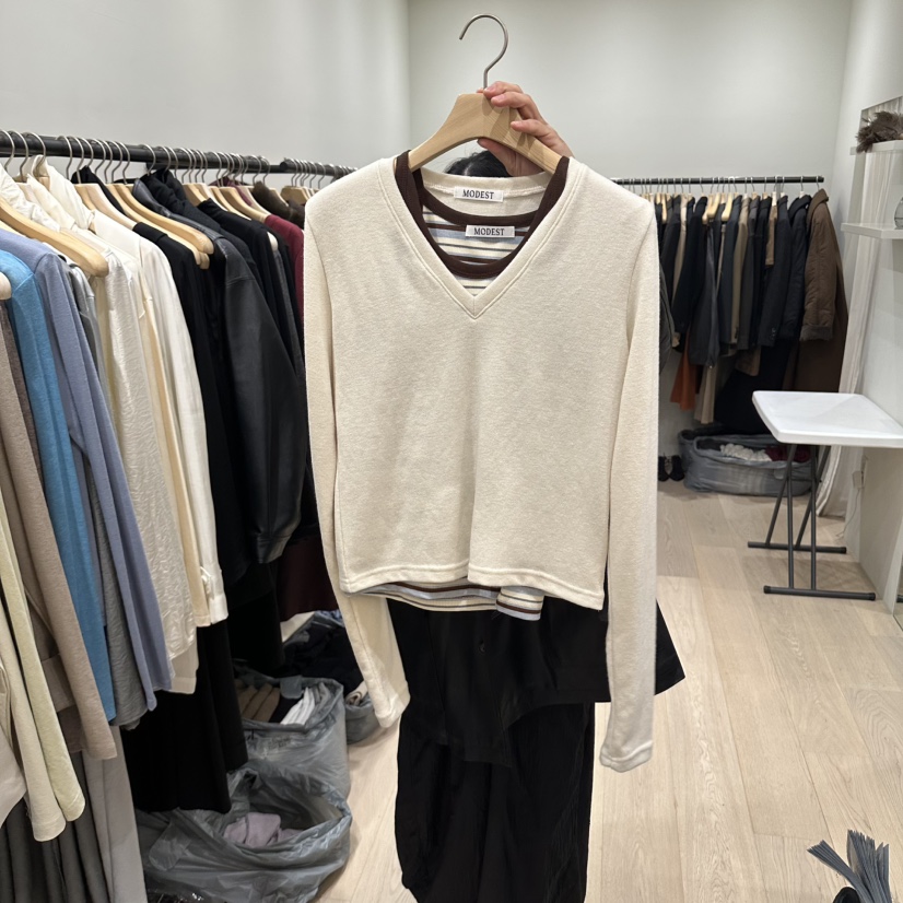 NOTTINGHAM/AVECNOUS/MODEST東大門實拍女裝新品推薦針織衫不含內搭MODEST/NOTTINGHAM針織衫圖色2