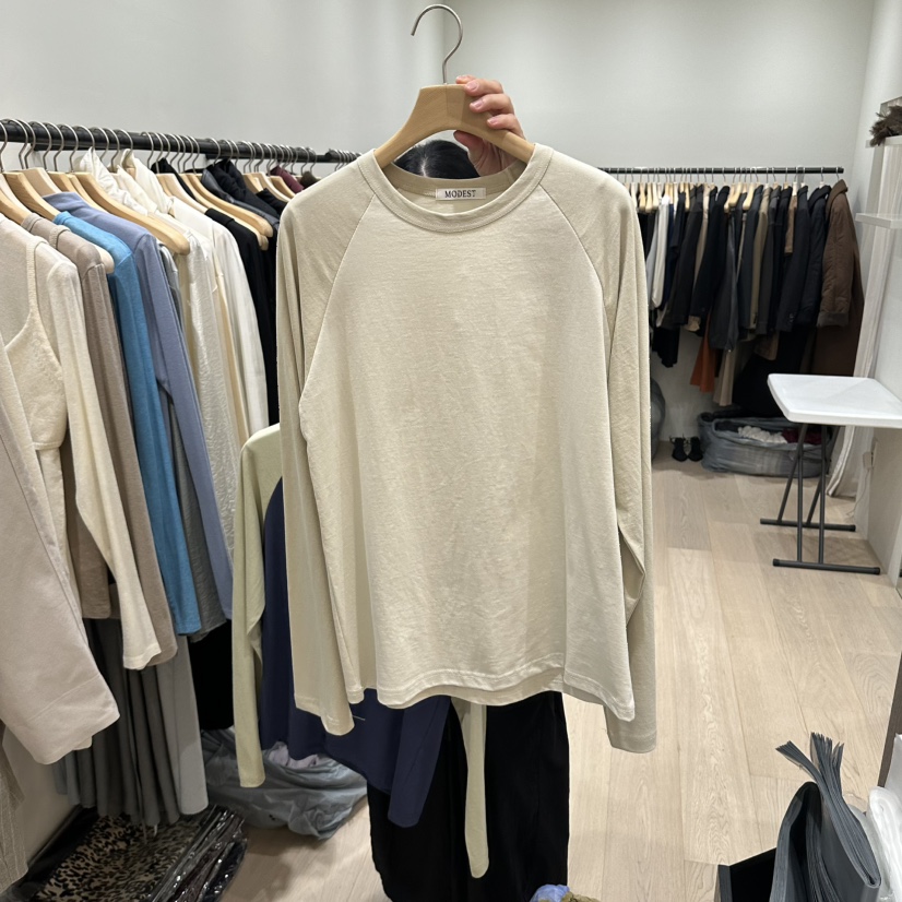 NOTTINGHAM/AVECNOUS/MODEST韓國代購女裝新品時尚長袖T恤MODEST/NOTTINGHAM長袖T恤圖色1