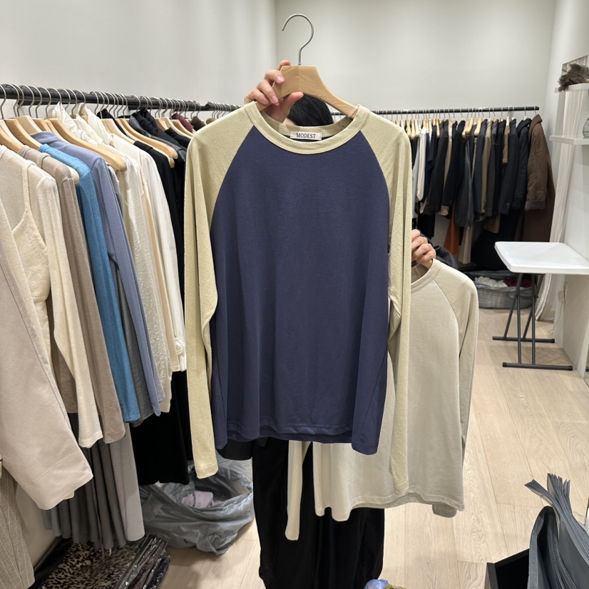 NOTTINGHAM/AVECNOUS/MODEST韓國代購女裝新品時尚長袖T恤MODEST/NOTTINGHAM長袖T恤圖色2