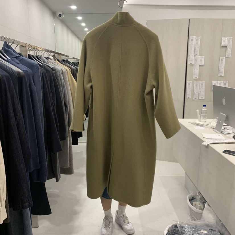 ETTER-B東大門實拍女士新品時尚中長款大衣不含圍巾羊駝高領ETTER-B中長款大衣