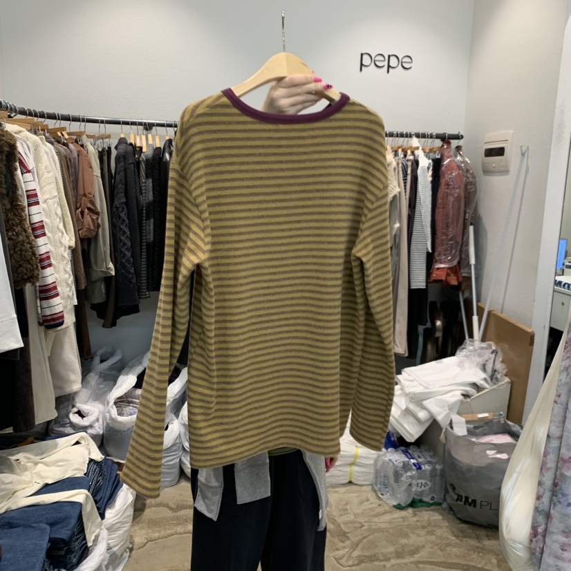 ALMOND PEPE東大門直郵女士新款休閑人氣時尚推薦長袖T恤ALMOND PEPE長袖T恤