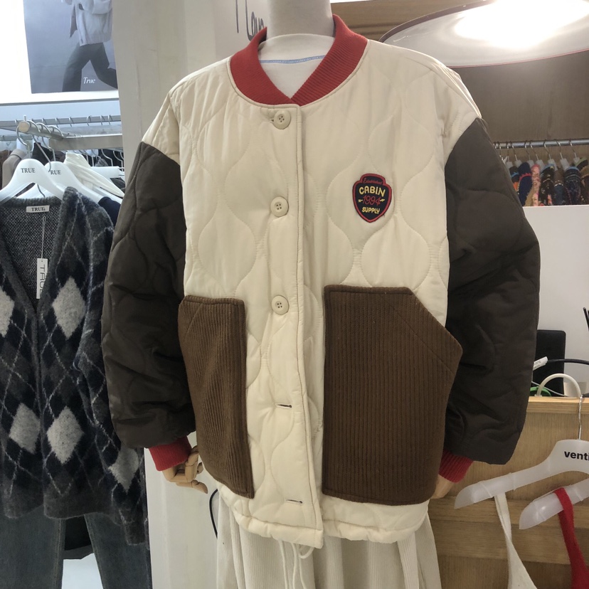 VENTI東大門實拍女士新品時尚推薦人氣休閑短款棉服夾棉絎縫VENTI短款棉服圖色1