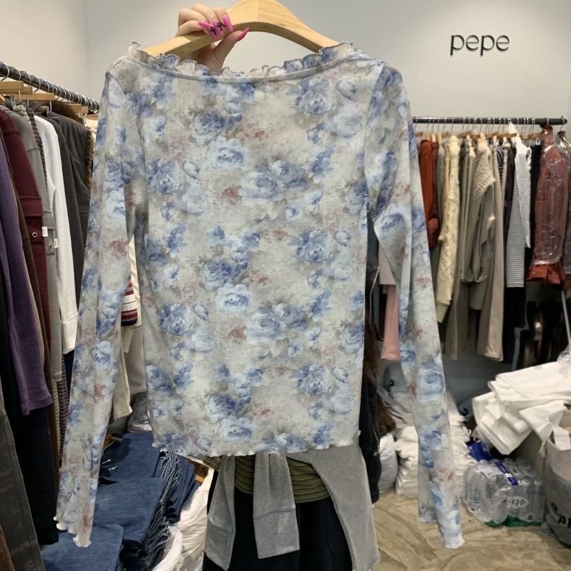 ALMOND PEPE韓國代購女裝新品休閑熱賣人氣推薦時尚長袖T恤ALMOND PEPE長袖T恤