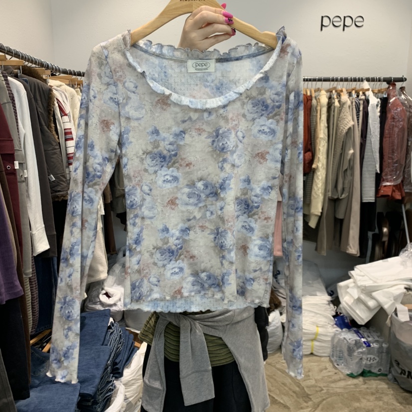 ALMOND PEPE韓國代購女裝新品休閑熱賣人氣推薦時尚長袖T恤ALMOND PEPE長袖T恤圖色1