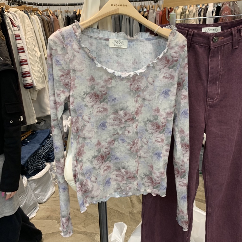 ALMOND PEPE韓國代購女裝新品休閑熱賣人氣推薦時尚長袖T恤ALMOND PEPE長袖T恤圖色2