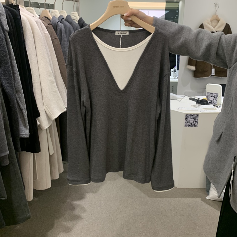 MADELEINE東大門直郵女裝新品推薦時尚休閑長袖T恤假兩件MADELEINE長袖T恤圖色2