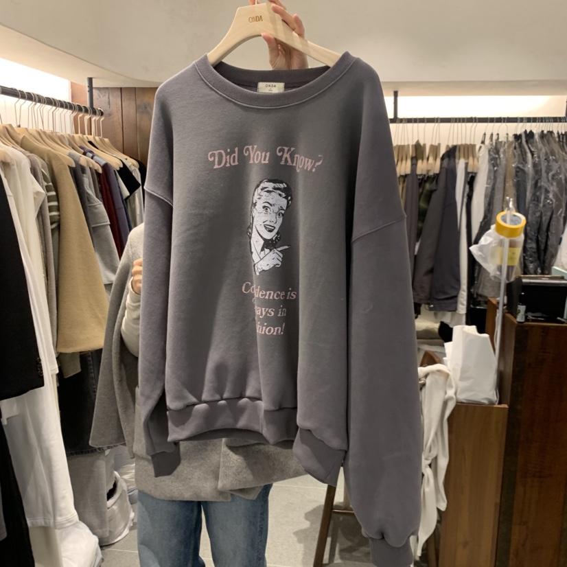 ONDA韓國代購女士新款推薦人氣熱賣時尚休閑真品衛衣加絨ONDA衛衣圖色1