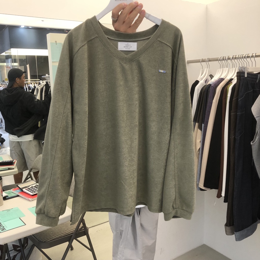 NON CLIP韓國直郵女士新品休閑熱賣人氣時尚真品長袖T恤NON CLIP長袖T恤圖色5卡其綠